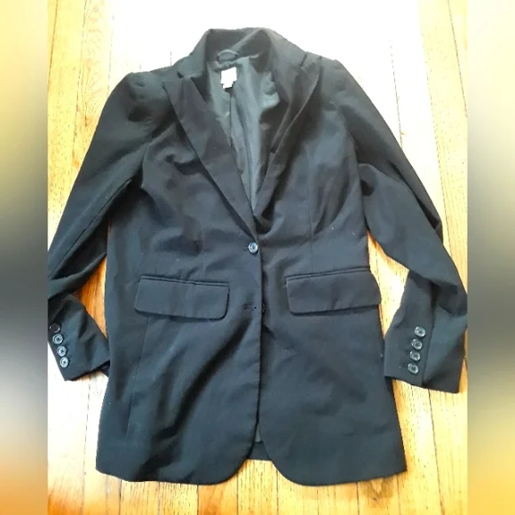 knee length dresses for ladies Black Belted Double Breasted Fit & Flare Blazer Coat